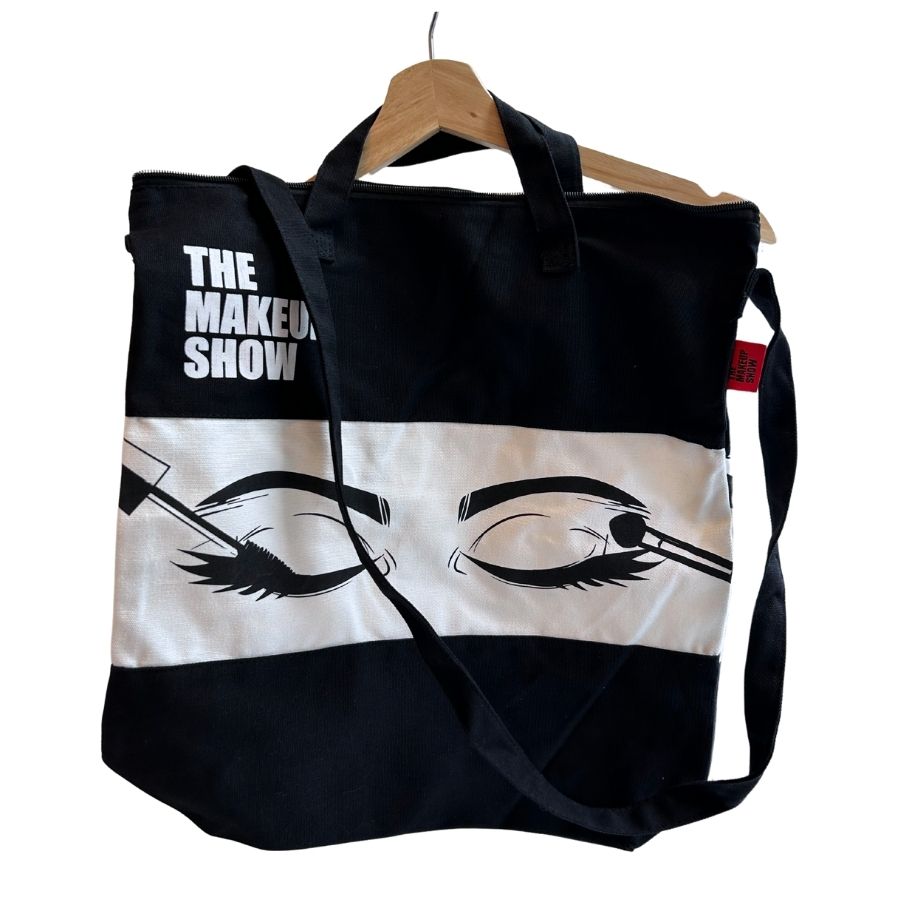 Prefect White Stripe Canvas Bag | The Makeup Show